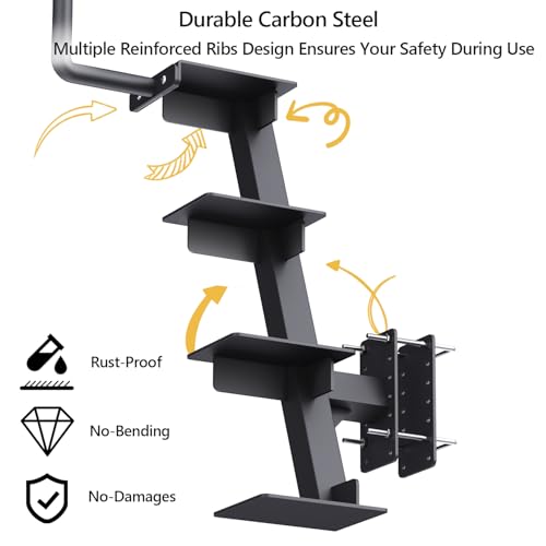 BUYYAH Trailer Steps with Handle, Four-Step Universal Boat Trailer Steps, Suitable for Various Types of Boat Trailer Frames, Black Heavy-Duty Trailer Step by BUYYAH - Image 4