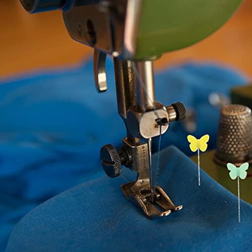 Sewing Pins 50PCS Flat Butterfly Head Pins with Storage Box Assorted Colours Dressmaking Pins Sewing Accessories for DIY Crafts Patchwork Projects