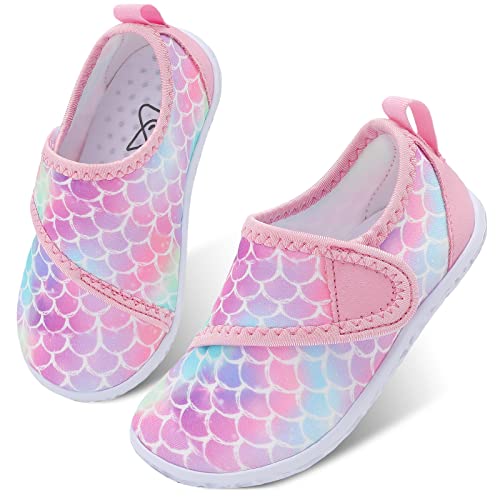 Image of LeIsfIt Toddler Water Shoes Boys Girls Barefoot Aqua Socks Kids Breathable Quick-Dry Swim Shoes for Beach Pool Surf