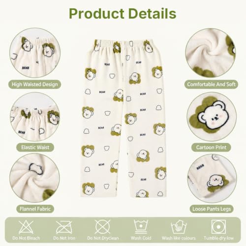 Image of SANNIDHI Anime Pajamas Pants Women's Girls Cartoon Cat All Character Kawaii Cat Print Flannel Lounge Sleep Bottoms Christmas Pajama Pants