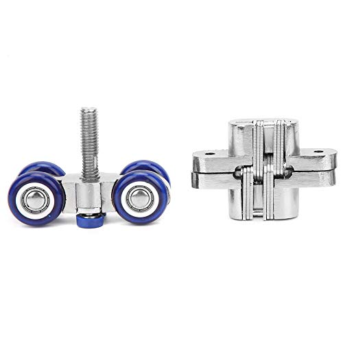 Ycauty Roue de Suspension Silencieuse en Acier Inoxydable pour Portes Coulissantes, Outil de Quincaillerie de Meubles Durable pour Armoires, Paquet de 2 Roues de Suspension, Direction Douce, Adaptée