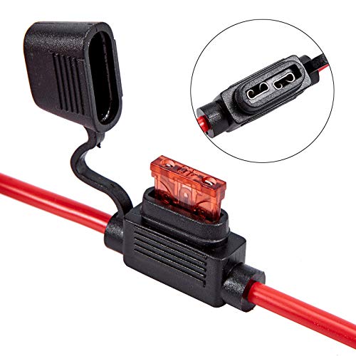 Febrytold 10 Gauge Inline Fuse Holder - 2 Pack Fuse Holder Waterproof Pigtail Fuse Relay With 2 Pack 30Amp Blade Fuse & 2 Pack 40Amp Blade Fuse For Car Truck Boat Motorcycle #TOP3