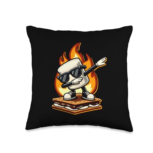 Dabbing Smore Marshmallow Cute Dab Dance Camping Camper Throw Pillow