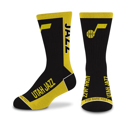 For Bare Feet NBA UTAH JAZZ MVP Crew Sock Team Color YOUTH