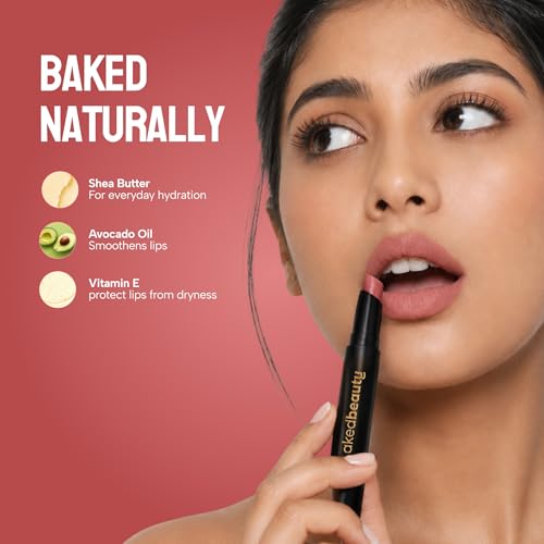 Image of BAKED BEAUTY Super Matte Lip Cream Crayon Pack of 3 Lipstick for Women | Long-Lasting 8 Hours Stay Non Transfer Retractable | Smudge Proof & Waterproof Lipstick Enriched with Jojoba Oil & Vitamin E 7.5g Lip Eclair