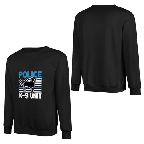 Police K-9 Unit Thin Blue Line Sweater Casual Cotton Crewneck Long Sweater2