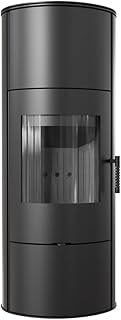 KRATKI Kaminofen aus Stahl Rollo bereit Satz Ø 150 7 kW mit Raumluftunabhängig, Blass Verkleidung, freistehend, BImSchV 2, Staubauslass, 150 mm, EEK A Kaminofen HKI