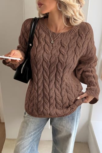 Cicy Bell Womens Oversized Cable Knit Sweaters Long Sleeve Chunky Pullover — view 5