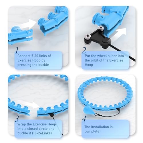 JKSHMYT bambolês com pesos para perda de peso em adultos, aro de ajuste infinito plus size, 30 elos