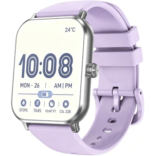 Smart Watch, 14-Day Battery Life,1.83" HD Touchsreen,130 Sports Modes, Bluetooth Call & Make Call, Health, Fitness & Sleep Tracker, Timer, 5 ATM Water-Resistance, Fitness Watch for Android/iOS, Purple