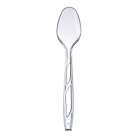 GUSTO [200 Count] Premium Heavyweight Spoons Plastic Disposable, Clear Plastic Spoons Heavy Duty, Perfect for Parties, Events, and Catering (Formerly Comfy Package)