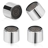 M22 Strahlregler für Wasserhähne, 4 Stück Küchenspüle-Luftsprudler Wasserhahn Filter mit Chrom Messing Gehäuse Innengewinde Wassersparender Wasserhahn-Luftsprudler mit Dichtung für Badezimmer (22 mm)