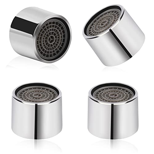M22 Strahlregler für Wasserhähne 4 Stück Küchenspüle-Luftsprudler Wasserhahn Filter mit Chrom Messing Gehäuse Innengewinde Wassersparender Wasserhahn-Luftsprudler mit Dichtung für Badezimmer (22 mm)