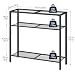 HOOBRO Konsolentisch, 75 cm Eingangstisch, Sofa-Beistelltisch aus gehärtetem Glas, einfacher moderner Stil, für Eingang, Wohnzimmer, Foyer, Flur, Schlafzimmer, Schwarz EBK21XG01G1