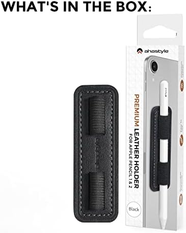 AhaStyle Elastic Apple Pencil Holder for Apple Pencil 2nd & 1st Generation Removable Self-Adhesive iPencil Holder for iPad Pen and Stylus Pens (Black)