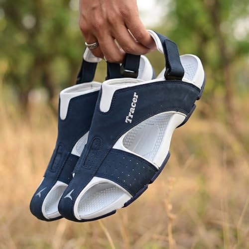 Image of TRACER Causal Sandals for Men's, Stylish & Comfortable, Eva with Rubber Randal Sole, Knitted Upper Lightweight & Breathable, Closure Velcro, Stylish Sandal, Size - 6 to 11