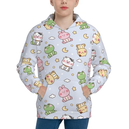 Cute Animals Cartoon Kid Hoodies Boys Sweatshirts Girls Pullover with Pocket
