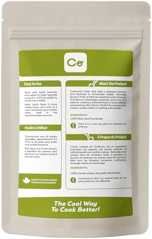 Coolinario Malic Acid Food Grade Powder (2 OZ) Sour Powder