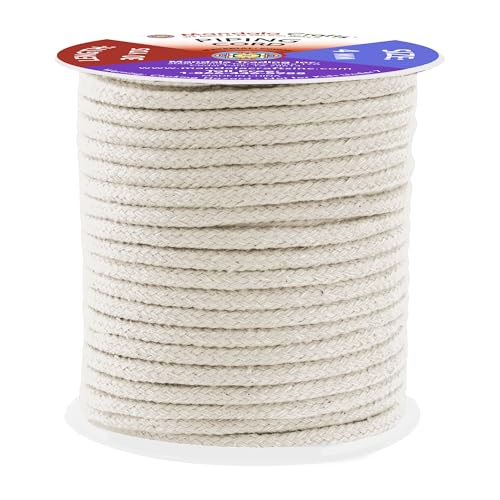 Mandala Crafts Natural Soft Replacement Drawstring Cords for Sweatpants Bags - Piping Cord for Sewing Upholstery - 30 Yds 4mm Cotton Cording Macrame Rope Corset Strings