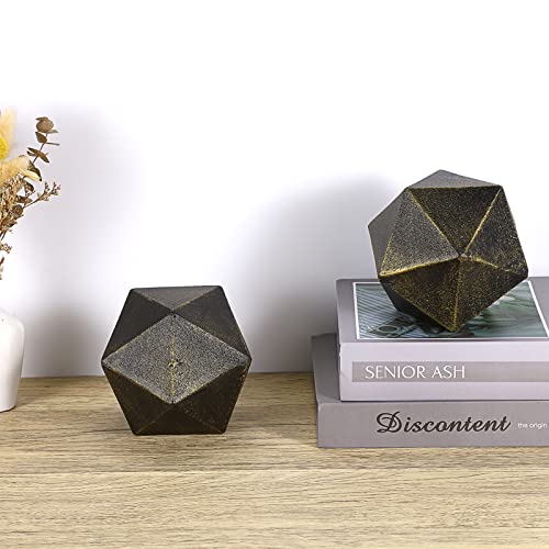 Btsky Geometric Decorative Ball Shaped Bookend For Desk, Set Of 2 Retro Metal Book Ends For Home Decor Heavy Duty Bookends To Hold Books Vintage Shelf Decor For Shelves Great Gifts For Book Lovers #TOP5