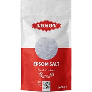 Aksoy Epsom Salt (Magnesium Sulphate) FCC Food Grade 2KG || Premium Epsom Bath Salts for Bath Bombs, Relaxing Baths, Muscle Recovery & Foot Soaks | (Packaging May Vary)