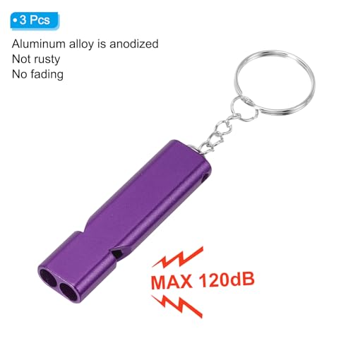 Silbato de emergencia PATIKIL con llavero aluminio miniatura 3