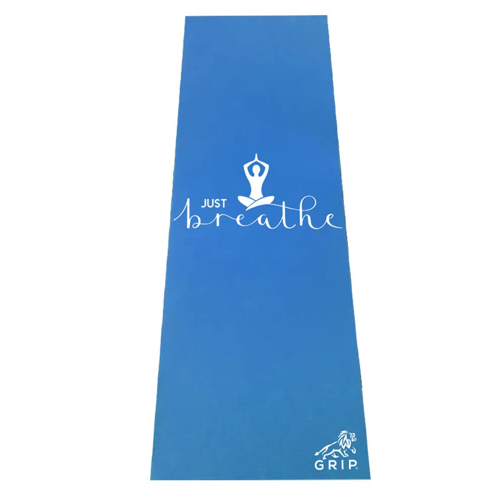 Grip Yoga Mat For Women - On The Go Series 24 Inches x 72 Inches, 6MM Thickness, Blue Color, Just Breathe Design Yoga Mats For Men & Women. (B09Y37772V) Amazon Price History, Amazon Price Tracker