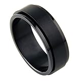 316L Black Stainless Steel Spinner Ring - Size 5