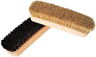 Invero 2 Piece Traditional Boot Shoe Brush Polish Buffing Buff Leather Cleaning Set with Traditional Wooden Handles