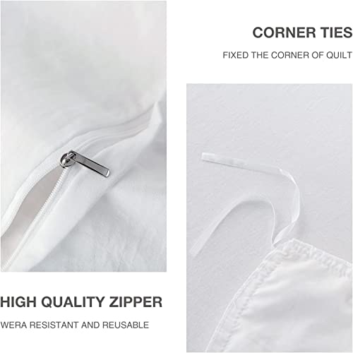 Uliktree White Duvet Cover - Soft Tufted Boho Comforter Covers With 2 Shams, 3 Pieces Microfiber Bedding Sets With Zipper Closure And Striped Ties For All Seasons, Geometric (Full, 80X90'') #TOP4