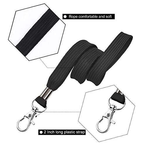 2Pack Id Badge Holder With Lanyards- Heavy Duty Clear Id Card Holder For Lanyard - Black Lanyards With Vertical Id Badge Holder For Offices, Staff, Students, Employees #TOP3