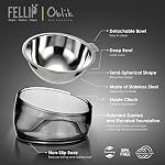 Felli Pet Oblik Acrylic Raised Dog Food Water Bowl Stainless Steel Slanted Oval Dish for Short Leg Puppy & Small Medium Pet, Elevated Tilted Metal Feeder (Smoky, 1.5 Cups Oval Dish) - Image 6