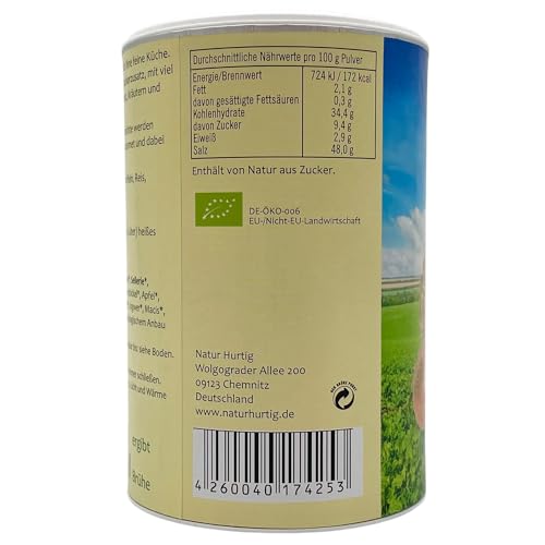 Natur Hurtig Bio Gemüsebrühe 275 g | Ohne Zusatzstoffe, ohne Glutamat, ohne Hefe | Vegan, mit natürlichem Steinsalz verfeinert