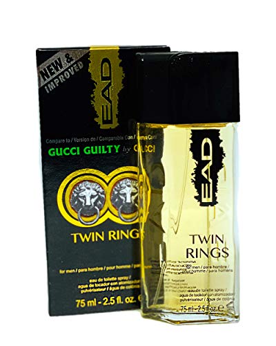 EAD Long Lasting Designer Perfumes for Men 2.5 Fl.oz (Twin Rings Compare to Gucci Guilty by Gucci)