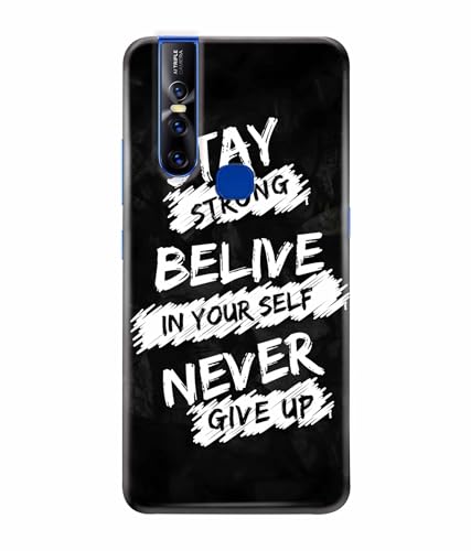 Image of Stay Strong Motivation Quotes Printed Hard Back Case Cover & Compatible for Vivo V15 (Multicolor) - D1810