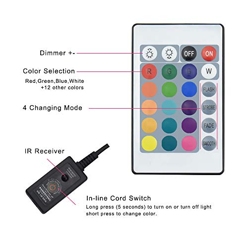 Bonlux Rgb Led Aquarium Light - 29"-37" Color Changing Led Fish Tank Hood Light With Extendable Brackets, Dimmable Rgb Led Light For Freshwater Saltwater Marine Full Spectrum Light #TOP3