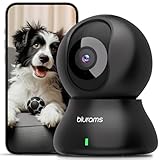 blurams Pet Camera 2K Black, Indoor Camera, Dog Camera, 360° Home Security Camera, 2.4g & 5g, Night Vision, Motion Tracking, 2-Way Talk, Cloud&SD, APP Control, Works with Alexa