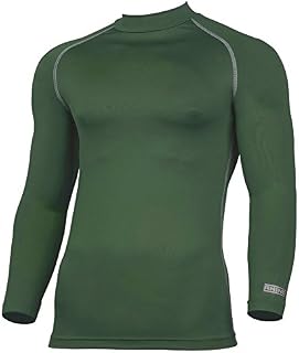 Rhino Base Layer Top Adult Unisex Long Sleeve Sports Compression Body Fit Top Bottle Green Small/Medium