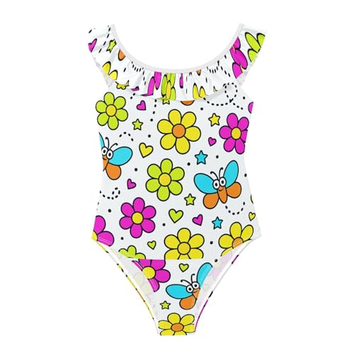 Maillot de bain à volants filles floral coloré 3 4 5 6 ans