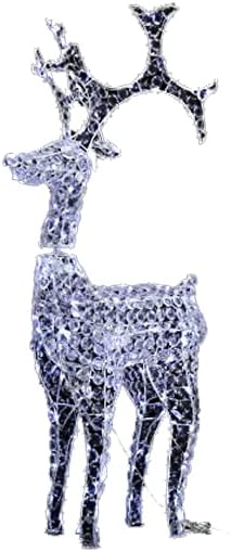 garden mile® Light Up Large Standing Crystal Reindeer Static Rope Light Silhouette Pre-Lit with LED Lights Waterproof Indoor Or Outdoor Christmas Decoration Xmas Lights Festive Lighting