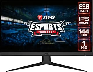MSI Optix G242 Esports Gaming IPS Monitor - 23.8 Inch, 16:9 Full HD (1920 x 1080), IPS, 144Hz, 1ms, Adaptive Sync, DisplayPort, HDMI, Wide Color Gamut, Night Vision, Anti-Flicker, Less Blue Light
