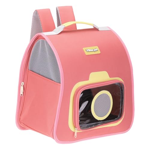 Sac à dos de transport pour chat rose pliable de 38cm par sourcing map - 2