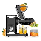 EMB Ironblade IBLJU30 Horizontal Slow Juicer, Quiet Motor, 70mm Wide Chute, Cold Press Juicer for High Juice Yield, Minimal Oxidation, Easy Clean-Up