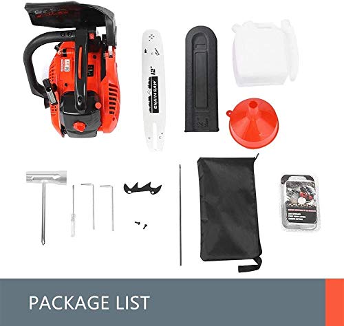 25.4Cc Gas Chainsaw, 12" Gasoline Chainsaw Handheld Cordless Petrol Gasoline Chain Saw Wood Cutting Grindling Machine For Cutting Wood With Tool Kit,Garden Farm Home Use,3000R/Min #TOP7