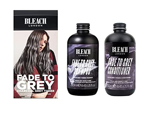 Bleach London Fade to Grey Hair Kit Toner Kit and Fade to Grey Shampoo x 250ml and Conditioner x 250ml
