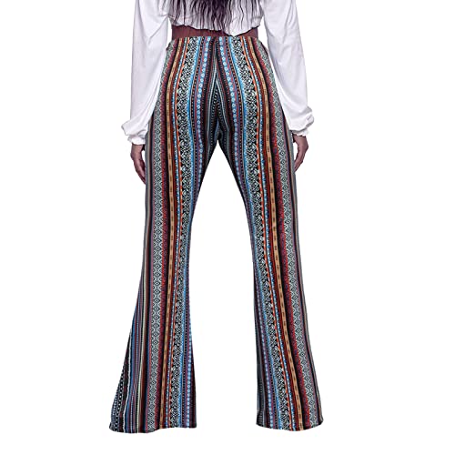 Guolezeev Women Paisley Flare Leggings Elastic Waist Hoho Print Bell Bottom Pants S #TOP1