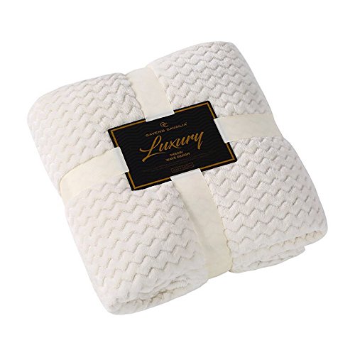 Goldstar Popcorn Throw Super Soft Warm and Cosy Fleece Blanket Suitable for 2 Seater 3 Seater Sofa Bed (King 200 x 240cm, Cream)