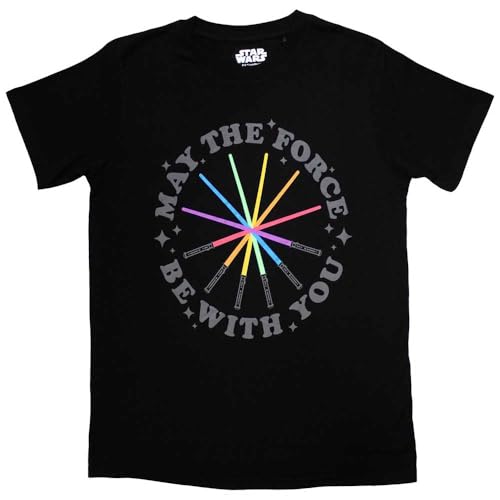 T-shirt Star Wars Rainbow Sabers en coton pour fan de la saga