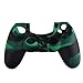 Produktbild Demiawaking Camouflage Silikon Gummi Kasten Haut Hüllen Abdeckungs Schutz für PS4 Controller (Gruen+Schwarz)