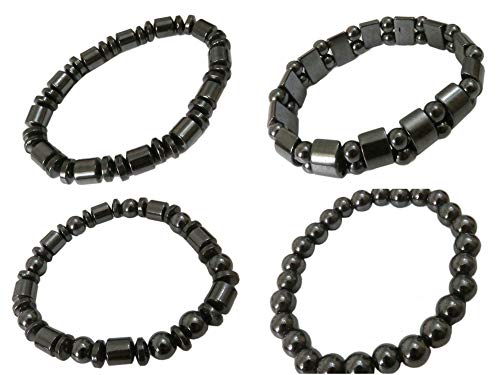 Acupress 4pcs/Set Hematite Powerful Magnetic Therapy Bracelets